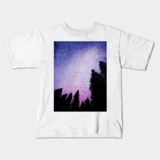 Trees with Starry Sky Kids T-Shirt